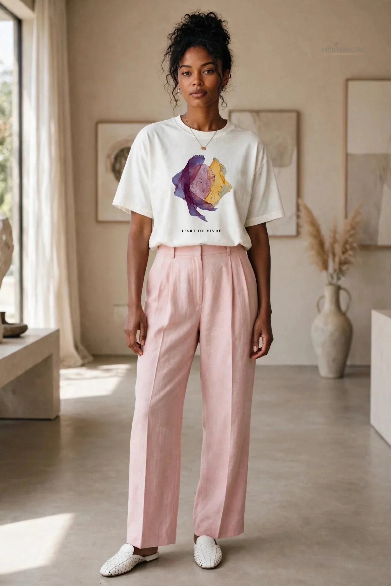Abstract Floral Tee L Art De Vivre