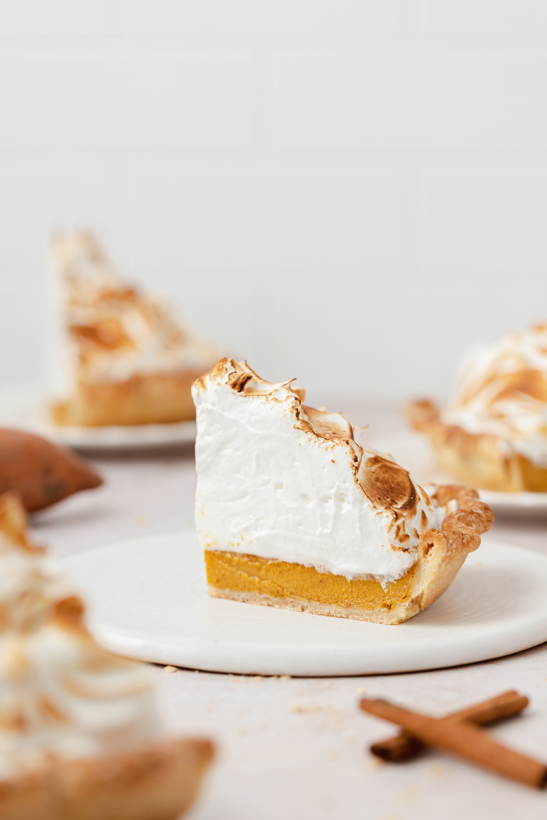 Be adventurous with your pies with this sweet potato pie enhanced by the addition of bourbon to the filling and brown sugar in the meringue topping.